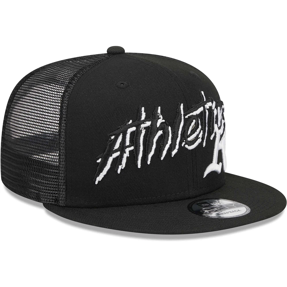 Men's New Era Black Athletics Street Trucker 9FIFTY Snapback Hat