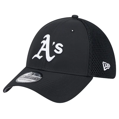 Men's New Era Black Athletics Team Tone 39THIRTY Flex Hat