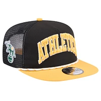 Casquette de golf New Era Athletics Throwback Meshback noire pour homme