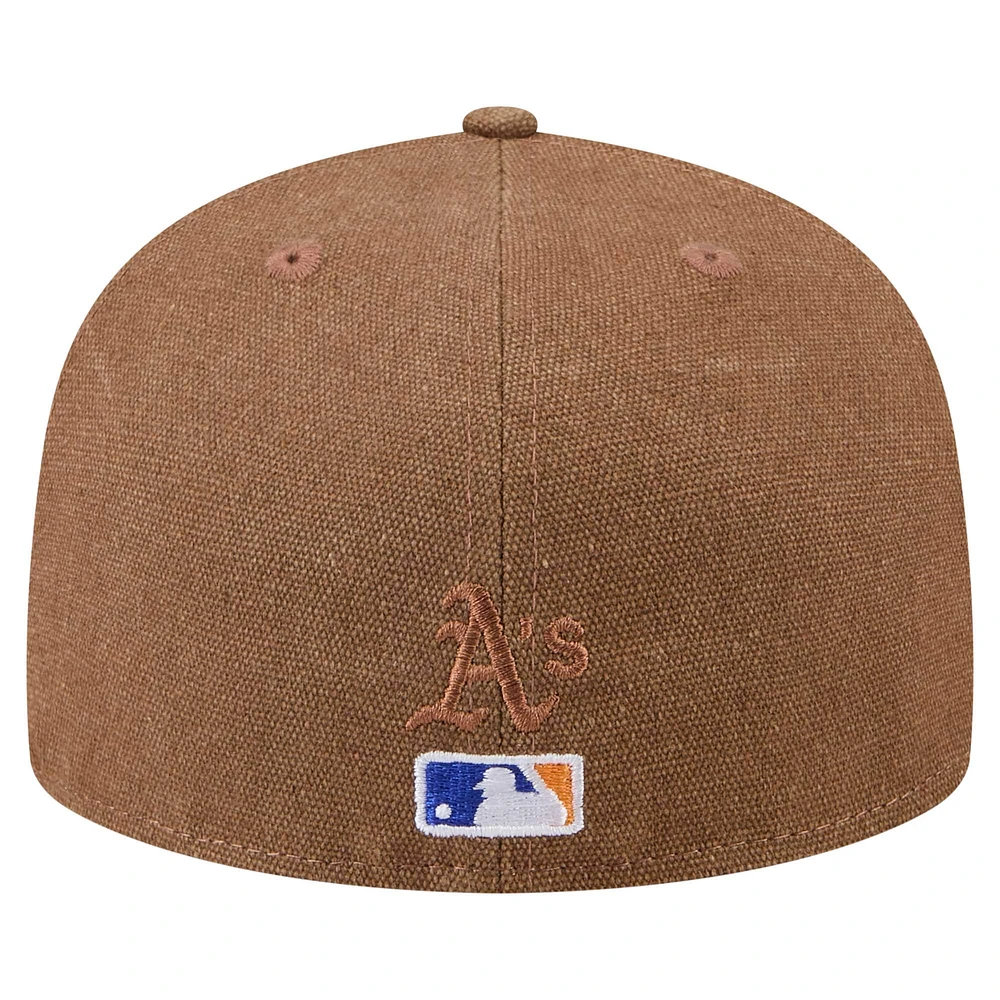 Men's New Era Brown Athletics Logo Scribble 59FIFTY Fitted Hat