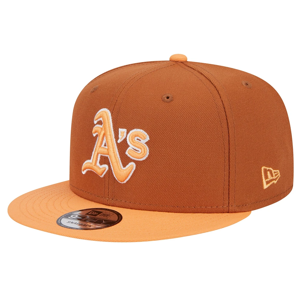 Men's New Era Brown Athletics Spring Color Two-Tone 9FIFTY Snapback Hat