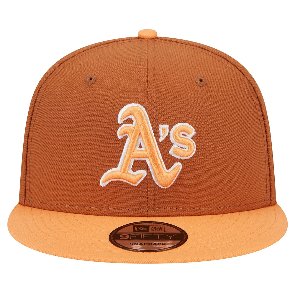 Men's New Era Brown Athletics Spring Color Two-Tone 9FIFTY Snapback Hat