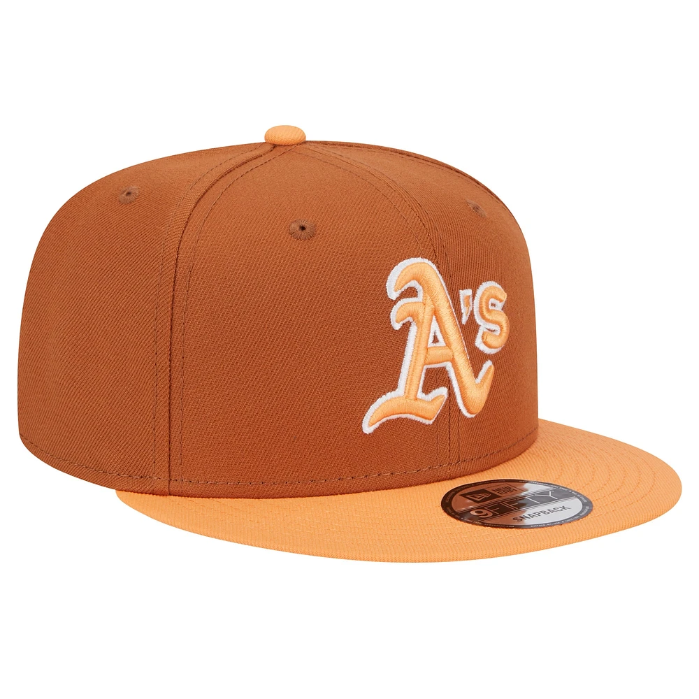 Casquette Snapback bicolore 9FIFTY Athletics marron de New Era pour homme