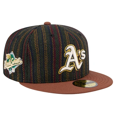 Men's New Era Brown Athletics Vintage Herringbone 59FIFTY Fitted Hat