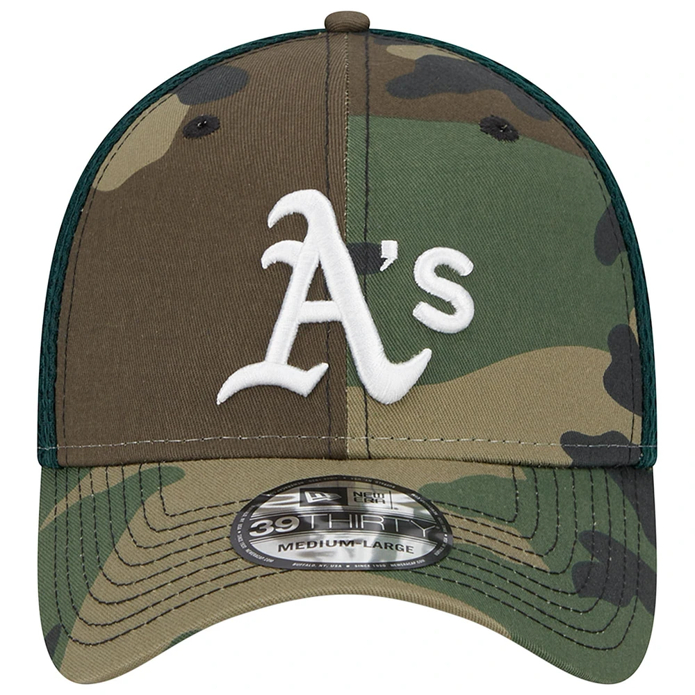 Men's New Era Camo Athletics Team Neo 39THIRTY Flex Hat