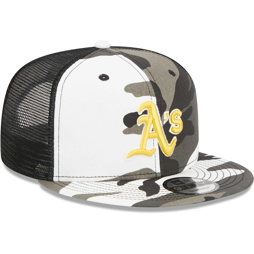 Men's New Era Camo Athletics Urban Camo Trucker 9FIFTY Snapback Hat