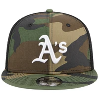 Casquette à visière plate Camo Athletics Woodland Camo Trucker 9FIFTY de New Era pour homme