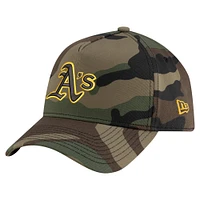 Men's New Era Camo Athletics Woodland Team Pop 9FORTY A-Frame Adjustable Hat