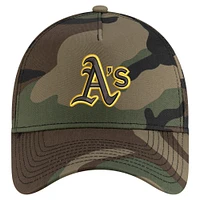 Men's New Era Camo Athletics Woodland Team Pop 9FORTY A-Frame Adjustable Hat