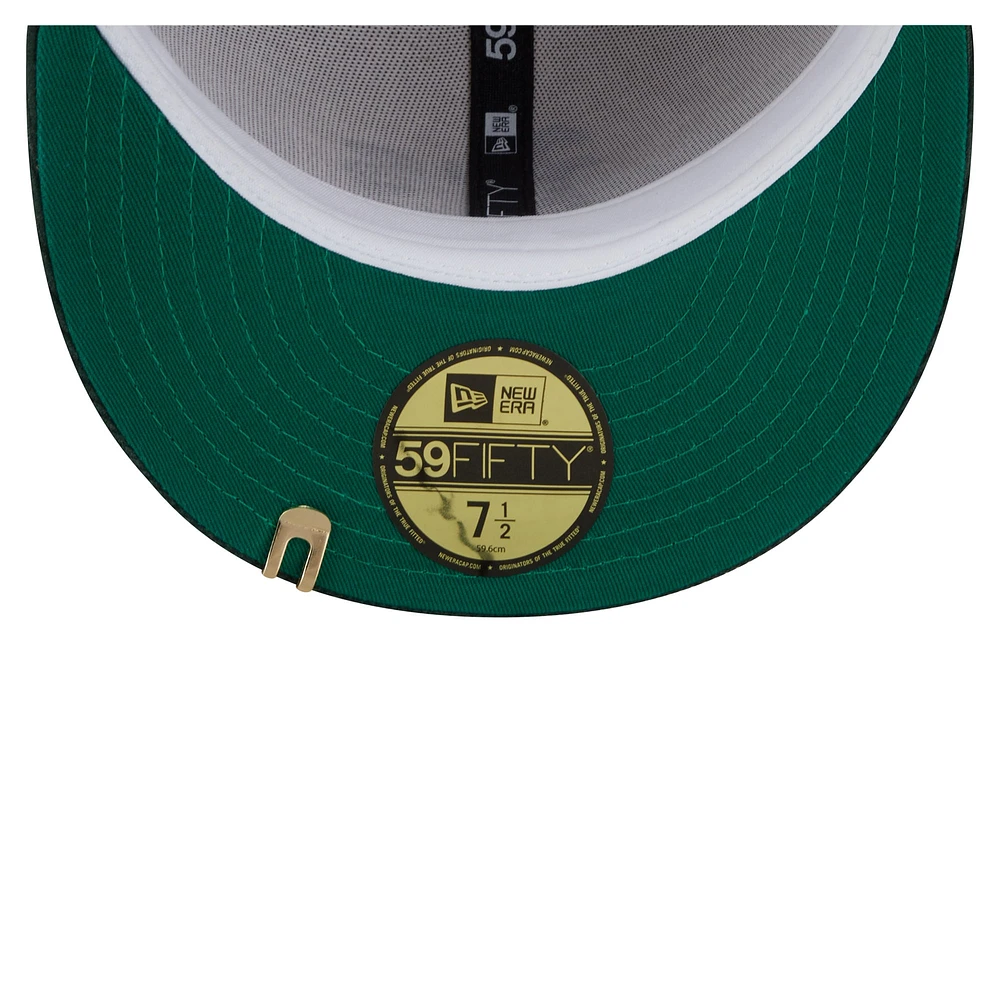 Men's New Era Cream/Dark Green Athletics Two-Tone Corduroy 59FIFTY Fitted Hat