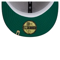 Men's New Era Cream/Dark Green Athletics Two-Tone Corduroy 59FIFTY Fitted Hat
