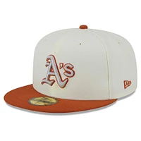 Casquette ajustée Athletics 59FIFTY New Era pour homme, couleur crème/orange