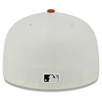 Casquette ajustée Athletics 59FIFTY New Era pour homme, couleur crème/orange