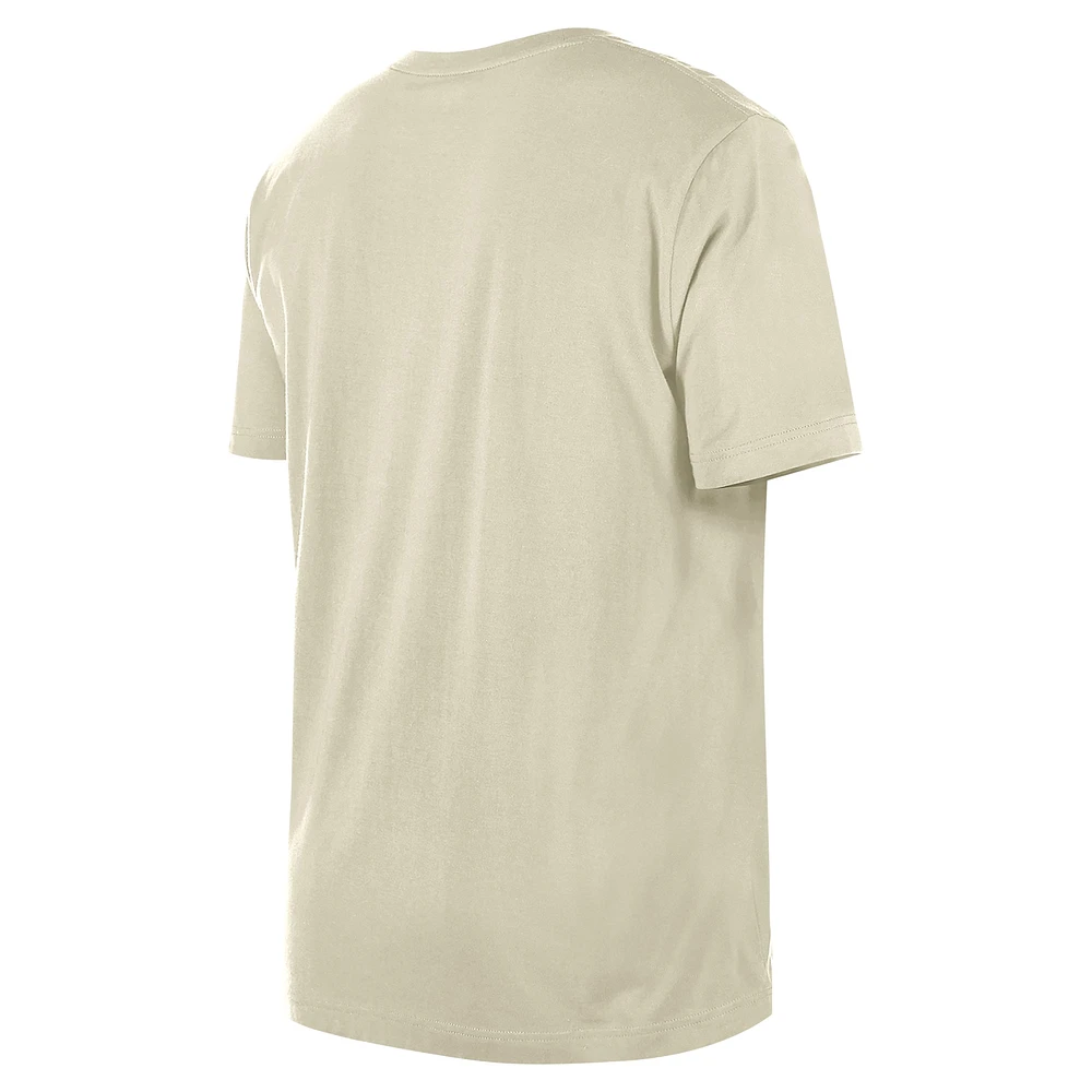 Men's New Era Cream Athletics Americana Flag Fill T-Shirt