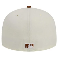 Casquette ajustée 59FIFTY Athletics en velours côtelé chromé pour homme New Era Cream