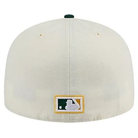Casquette ajustée Chrome 59FIFTY Athletics Cooperstown Collection pour homme de New Era, couleur crème