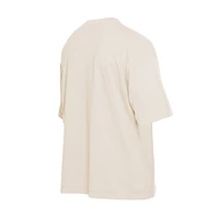 Men's New Era Cream Athletics Cooperstown Collection Oversized Throwback Distressed T-Shirt