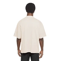 Men's New Era Cream Athletics Cooperstown Collection Oversized Throwback Distressed T-Shirt