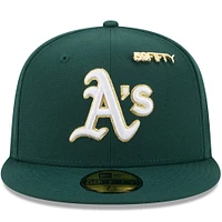 Casquette ajustée New Era Athletics 2025 59FIFTY Day vert foncé pour homme avec épingles