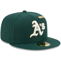 Casquette ajustée New Era Athletics 2025 59FIFTY Day vert foncé pour homme avec épingles