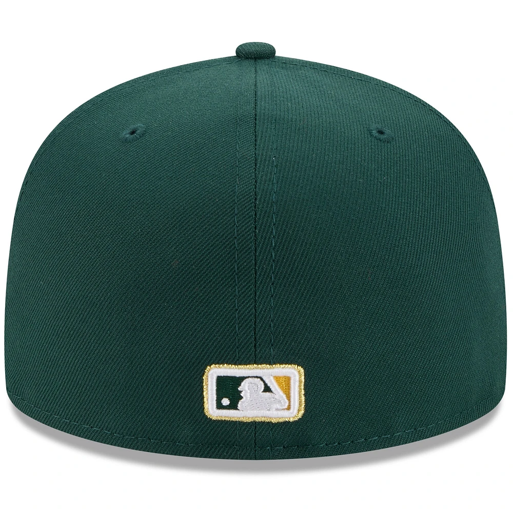 Casquette ajustée New Era Athletics 2025 59FIFTY Day vert foncé pour homme avec épingles