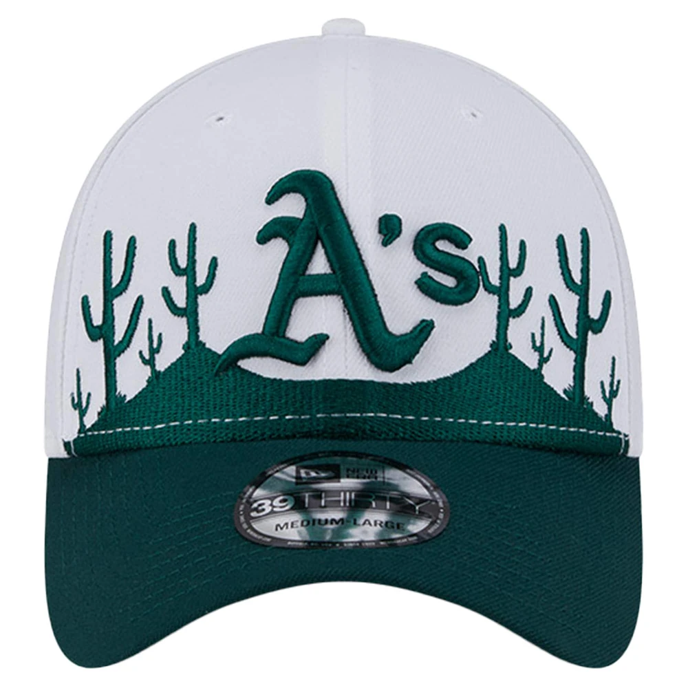 Men's New Era  Dark Green Athletics 2025 Spring Training Landscape 39THIRTY Flex Hat