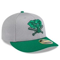 Casquette d'entraînement au bâton à profil bas 59FIFTY Athletics 2025 de New Era pour homme, gris/vert