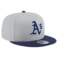 Men's New Era Gray/Navy Athletics 2-Tone Color Pack 9FIFTY Snapback Hat