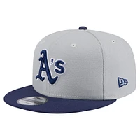 Men's New Era Gray/Navy Athletics 2-Tone Color Pack 9FIFTY Snapback Hat