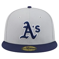 Men's New Era  Gray/Navy Athletics Colorpack Two-Tone 59FIFTY Fitted Hat