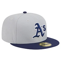 Men's New Era  Gray/Navy Athletics Colorpack Two-Tone 59FIFTY Fitted Hat