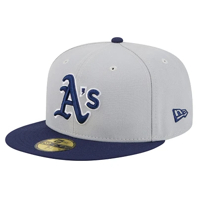 Men's New Era  Gray/Navy Athletics Colorpack Two-Tone 59FIFTY Fitted Hat
