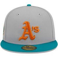 Men's New Era Gray/Teal Athletics 59FIFTY Fitted Hat