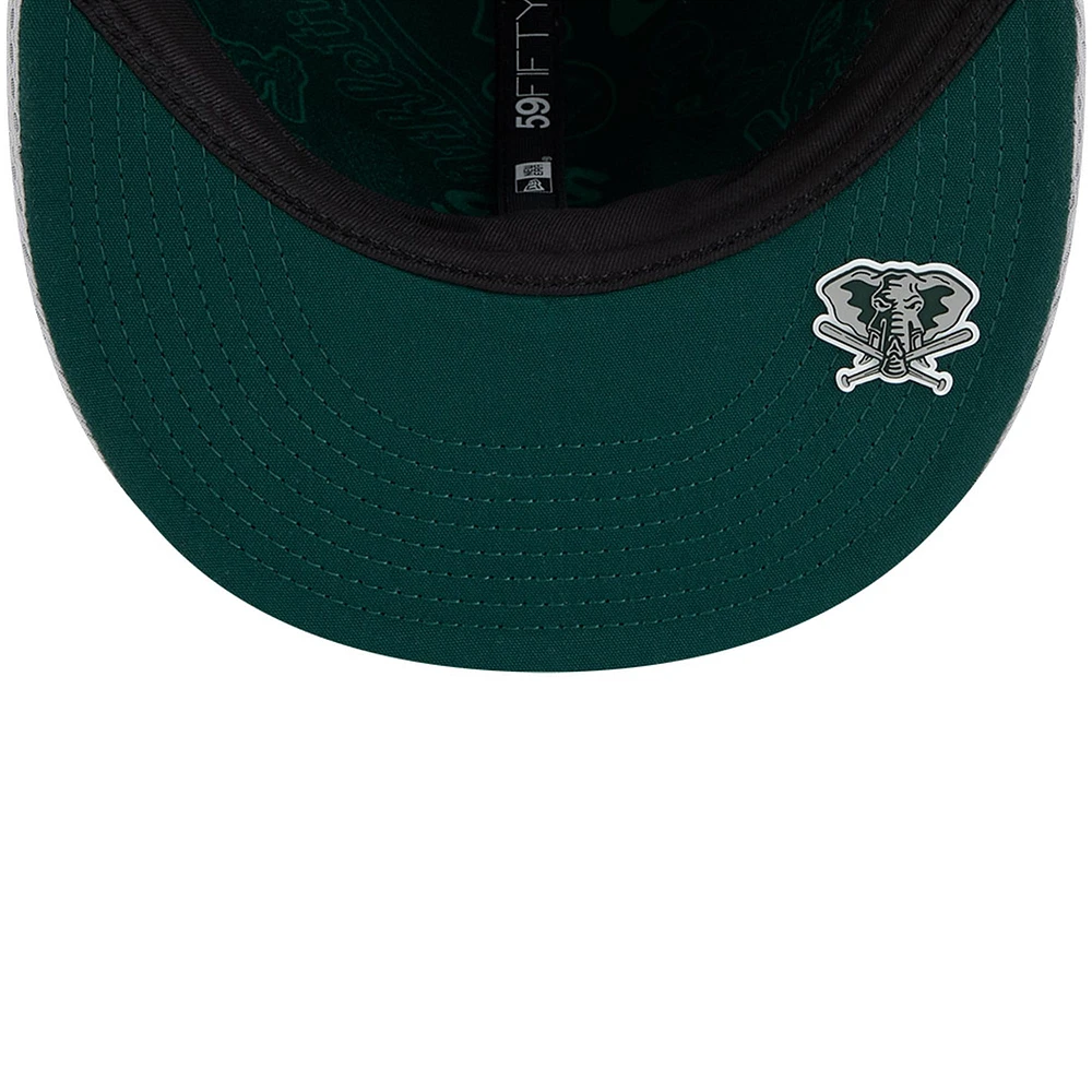 Men's New Era Gray Athletics 2025 MLB Clubhouse 59FIFTY Fitted Hat