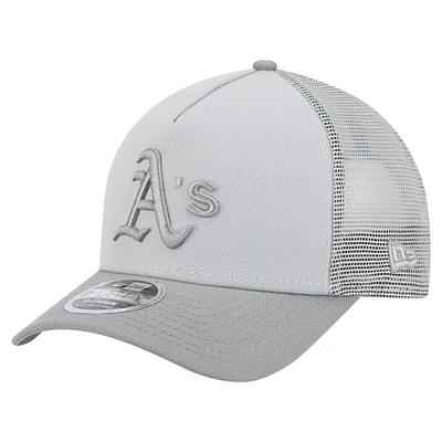 Men's New Era Gray Athletics Color Pack A-Frame 9FORTY Trucker Adjustable Hat