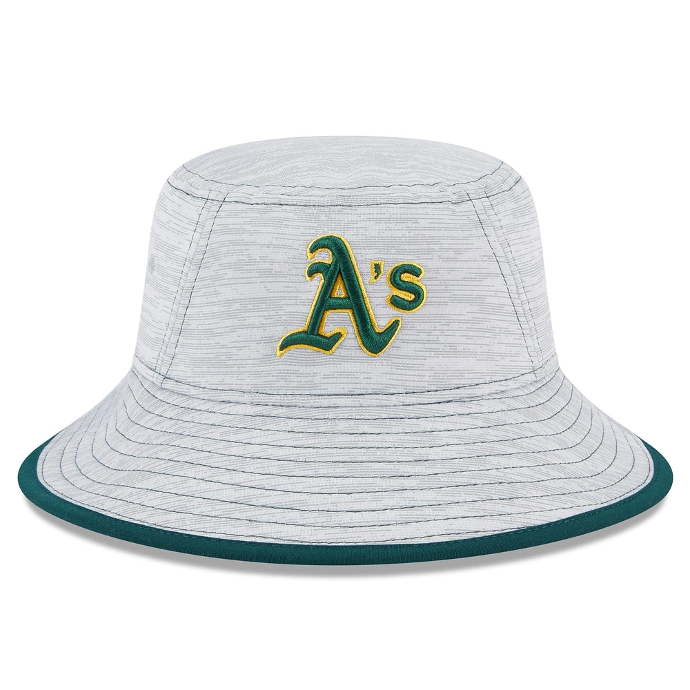 Men's New Era Gray Athletics Game Bucket Hat