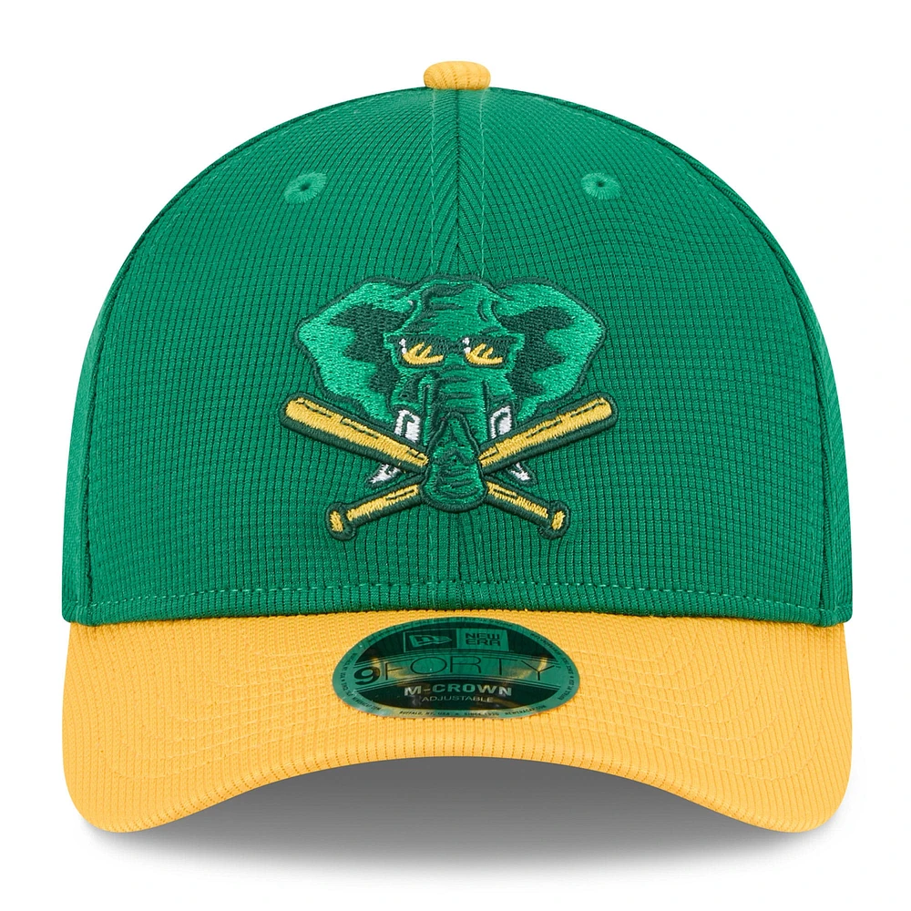 Men's New Era  Green/Gold Athletics 2025 Batting Practice 9FORTY M-Crown Adjustable Hat