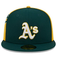 Men's New Era Green/Gold Athletics Gameday Sideswipe 59FIFTY Fitted Hat