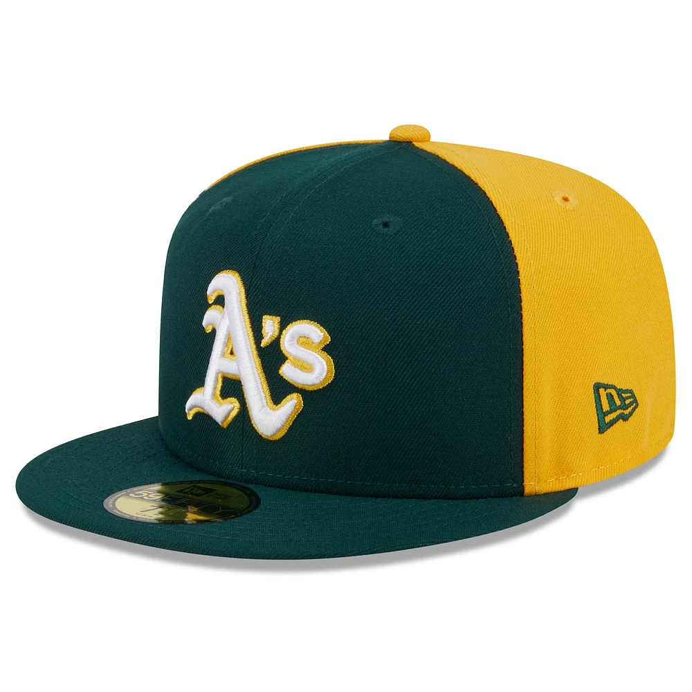 Casquette ajustée Athletics Gameday Sideswipe 59FIFTY verte/dorée pour homme de New Era