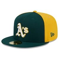 Men's New Era Green/Gold Athletics Gameday Sideswipe 59FIFTY Fitted Hat