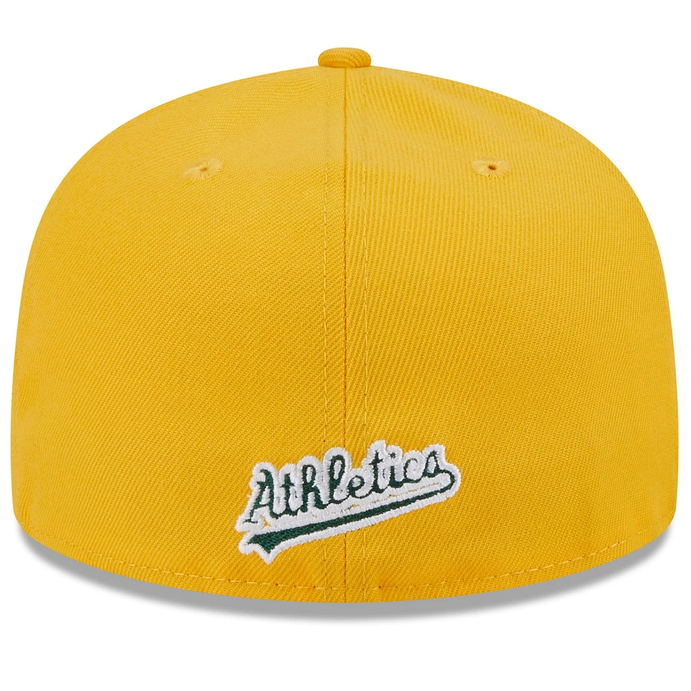 Men's New Era Green/Gold Athletics Gameday Sideswipe 59FIFTY Fitted Hat