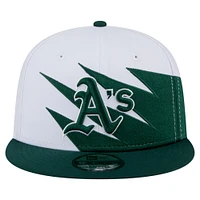 Men's New Era Green/White Athletics Jagged 9FIFTY Snapback Hat