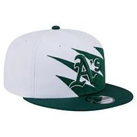 Men's New Era Green/White Athletics Jagged 9FIFTY Snapback Hat