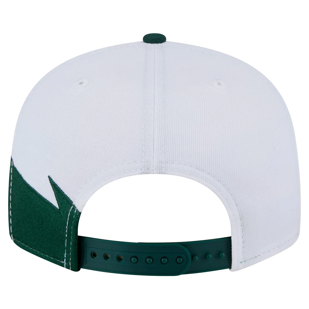 Men's New Era Green/White Athletics Jagged 9FIFTY Snapback Hat