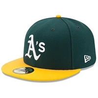 Casquette ajustée On-Field 59FIFTY Athletics Home Authentic Collection verte/jaune pour homme de New Era