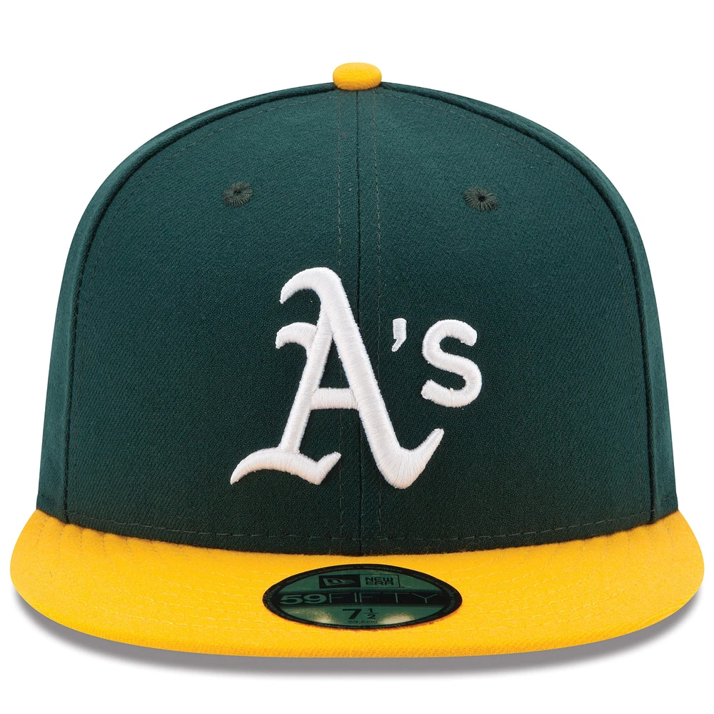 Men's New Era Green/Yellow Athletics Home Authentic Collection On-Field 59FIFTY Fitted Hat