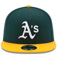 Men's New Era Green/Yellow Athletics Home Authentic Collection On-Field 59FIFTY Fitted Hat