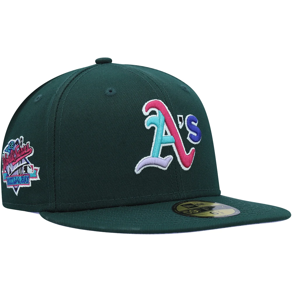 Casquette ajustée Polar Lights 59FIFTY Athletics 1989 World Series de New Era pour homme, verte