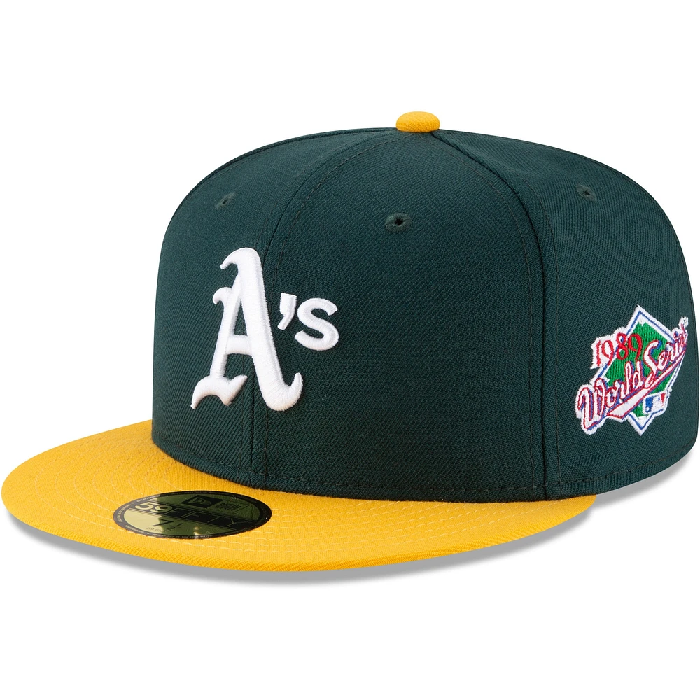 Casquette ajustée en laine 59FIFTY Athletics 1989 World Series pour homme de New Era, verte