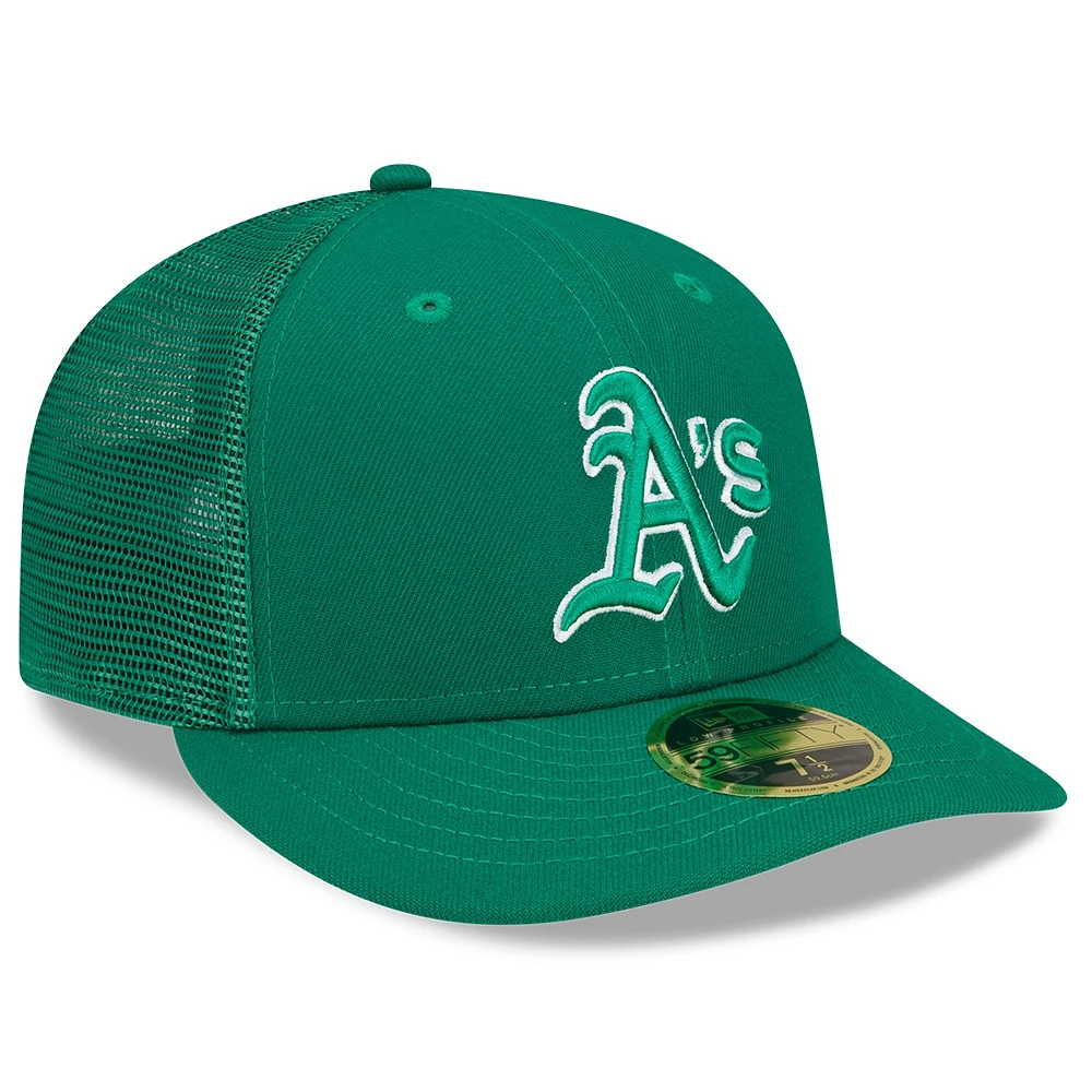 Men's New Era Green Athletics 2022 St. Patrick's Day Low Profile 59FIFTY Fitted Hat